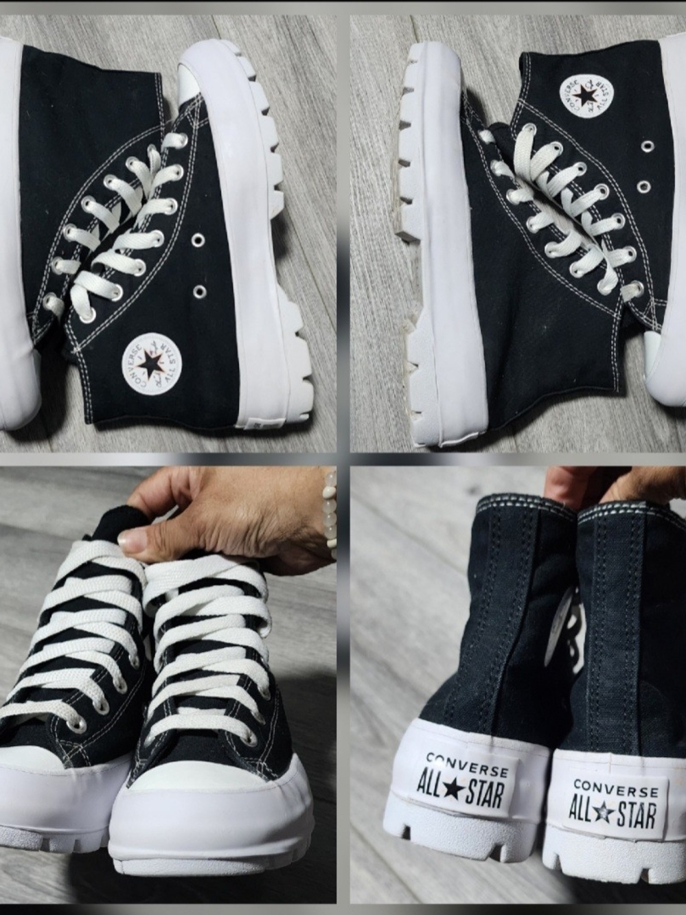 Converse Chuck Taylor All Star Lugged High Top Black Platform Sneakers Womens 8 - Picture 5 of 7